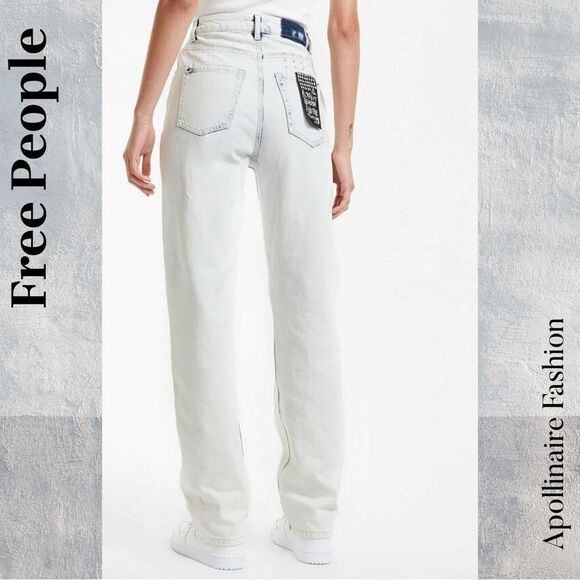 Free People by KSUBI Playback Highrise Relaxed Fit Denim Jeans in Mirage 29 NWT - Picture 4 of 9